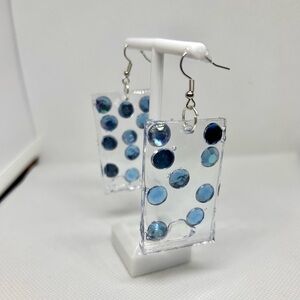 Blue rhinestone earrings